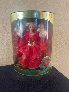 Barbie Red and Gold Holiday Gown Doll